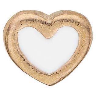 Christina Collect Gold-plated 925 Sterling Silver Enamel Heart Small gold-plated heart with white enamel, model 603-G3
